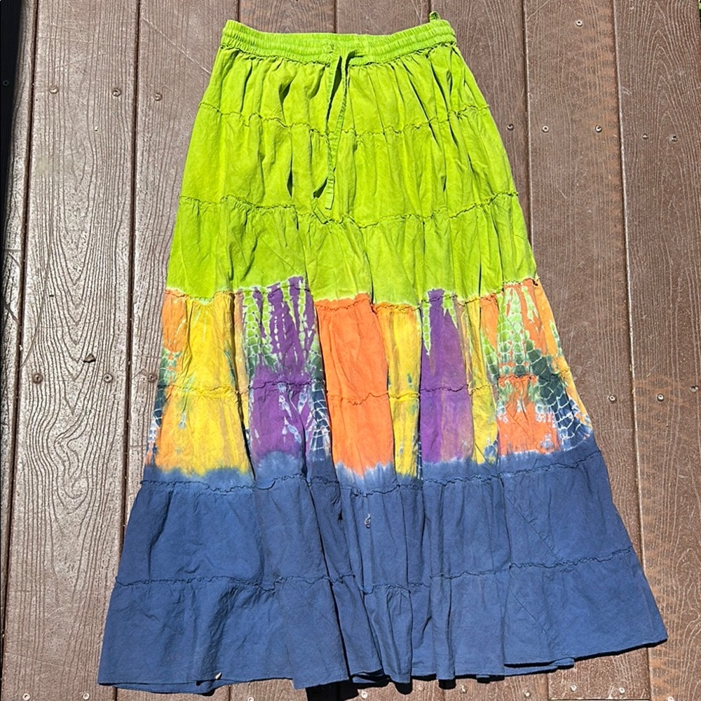 Colorful Tie-Dye Maxi Skirt